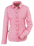  - Skogen Damen-Langarmbluse Karo mit Hirsch, Farbe pink. Größe 34. olivová / 52