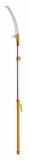 - Hedvábný tyčová píla Hayate, 2-dielna. čepel délka 240 cm. Užitečná délka 380 cm. Váha 2650 g. 7700-6,5. 4 díly. Vložená délka 270 cm. Prodlouženo 770 cm. Hmotnost 4550 g.